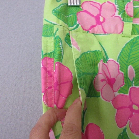 Vintage Lilly Pulitzer Pants Floral Pink Green - Picture 7 of 14